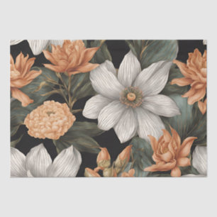 Elegant Vintage Egyptian Inspired Floral Pattern Tissue Paper