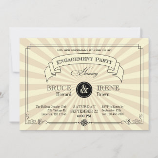 Elegant Vintage Engagement Party Invitation
