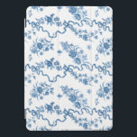 Elegant Vintage Engraved Blue Roses and Ribbons<br><div class="desc">Elegant and romantic blue engraved vintage roses,  flowers,  vines,  leaves and butterflies with ribbons and bows intertwined on a white background.</div>