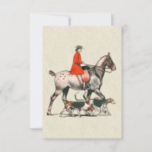 Elegant Vintage Equestrian Horse Rider with Hounds