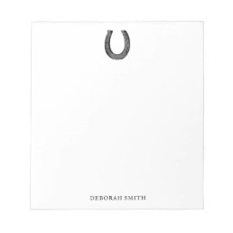 Elegant Vintage Equestrian Horseshoe Name  Notepad