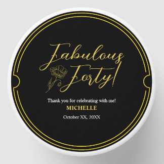 Elegant Vintage Fabulous Forty Birthday Mini Candle Favors