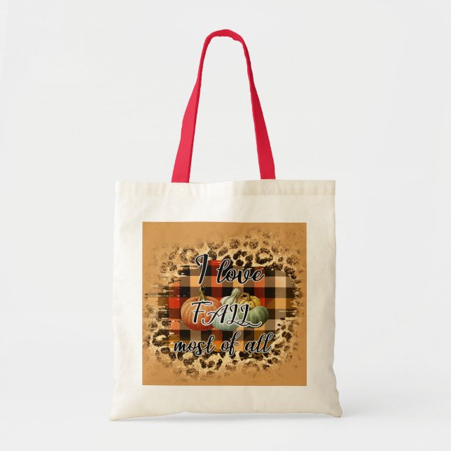 Elegant Vintage Fall Love Pumpkin Tote Bag (Front)