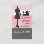 Elegant Vintage Fashion Girly Pink Floral Sewing Business Card at Zazzle