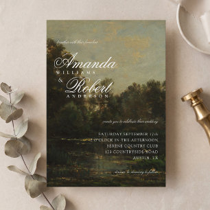 Elegant Vintage Fine Art Wedding Invitation
