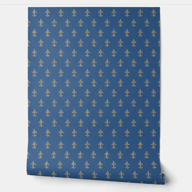 Elegant Vintage Fleur de Lis French Gold Wallpaper | Zazzle