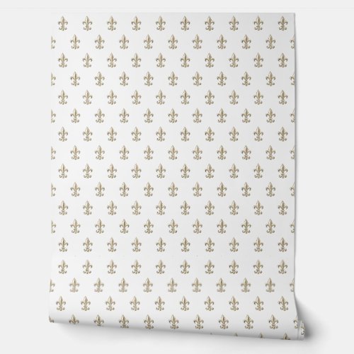 Elegant Vintage Fleur de Lis French Gold Wallpaper