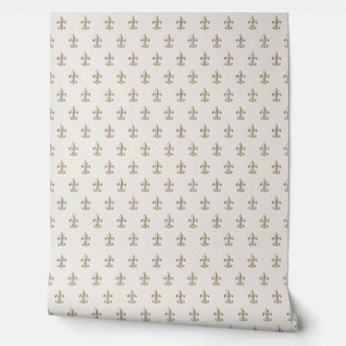 Elegant Vintage Fleur de Lis French Gold Wallpaper