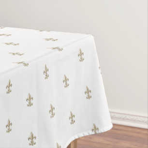 Elegant Vintage Fleur de Lis French Tablecloth