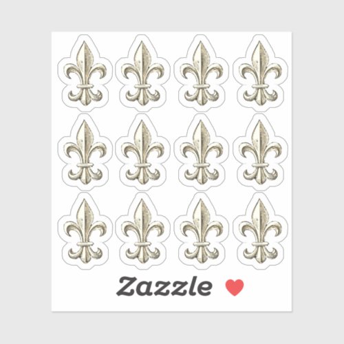 Elegant Vintage Fleur de Lis Invitation Sticker