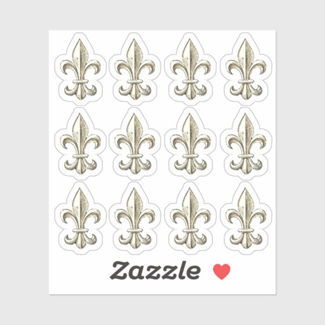 Elegant Vintage Fleur de Lis Invitation Sticker (Sheet)