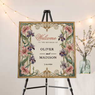 Elegant Vintage floral Art Nouveau Wedding  Foam Board