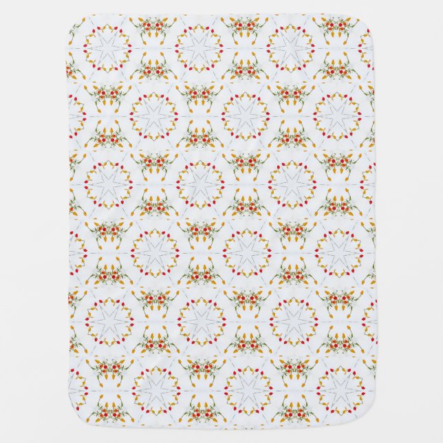 Elegant Vintage Floral Baby Blanket (Front)