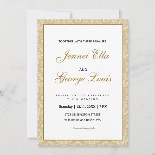 Elegant Vintage floral background Invitation (Front)