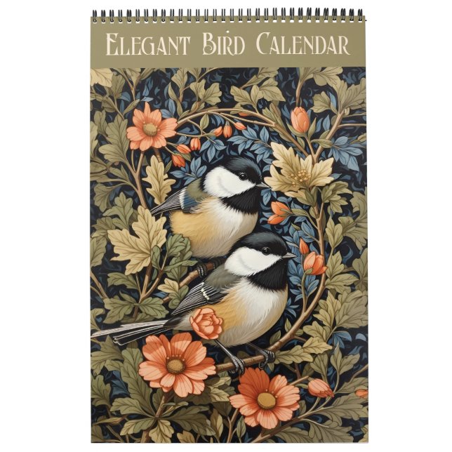 Elegant Vintage Floral Birds 2026 Calendar (Cover)