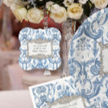 Elegant Vintage Floral Blue n White Silver Bridal Paper Coaster<br><div class="desc">SILVER VERSION.  Graphically designed,  three dimensional looking baroque rococo silver frame is placed over an elegant vintage French or English classic floral wallpaper pattern.  The original artwork  was painstakingly restored and graphically designed by internationally licensed artist,  Audrey Jeanne Roberts.  Copyright.</div>