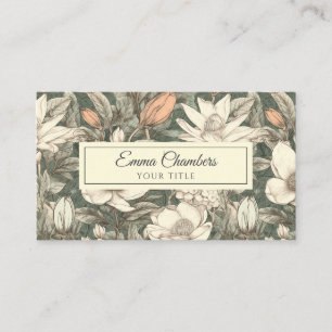 Elegant Vintage Floral Botanical Magnolias Business Card