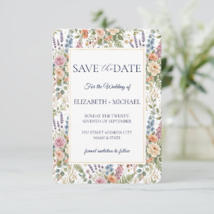 Elegant Vintage Floral Botanical Save The Date
