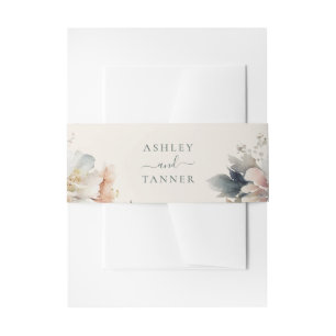 Elegant Vintage Floral Botanical Wedding Invitation Belly Band