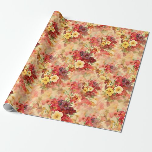 Elegant Vintage Floral Bouquet Pattern Gift Wrapping Paper