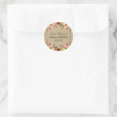 Elegant Vintage Floral Bridal Shower Classic Round Sticker (Bag)