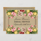Elegant Vintage Floral Bridal Shower Recipe Cards (Front/Back)