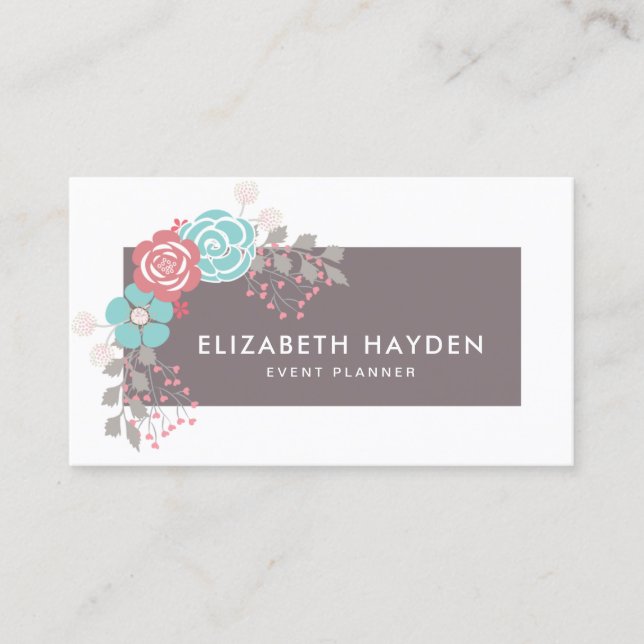 elegant vintage Floral business card (Front)