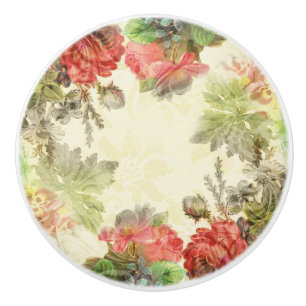 Elegant Vintage Floral Ceramic Knob