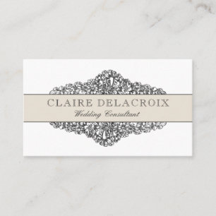 Elegant Vintage Floral Champagne Tan Business Card
