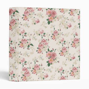 Elegant VIntage Floral Cottage Rose Binder