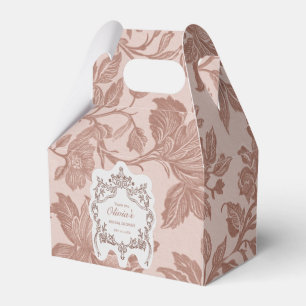 Elegant Vintage Floral Custom Text Bridal Shower Favor Boxes