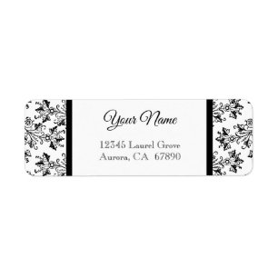Elegant Vintage Floral Damask Return Address Label