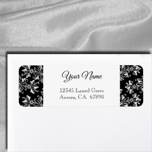 Elegant Vintage Floral Damask Return Address Label