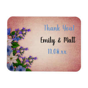 Elegant Vintage Floral Design with text Magnet