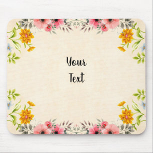 elegant vintage floral design with your text mouse pad