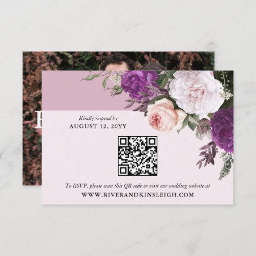 Elegant Vintage Floral Digital Wedding RSVP Card