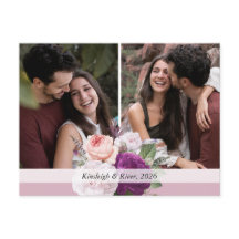 Elegant Vintage Floral Dusty Mauve Save The Date