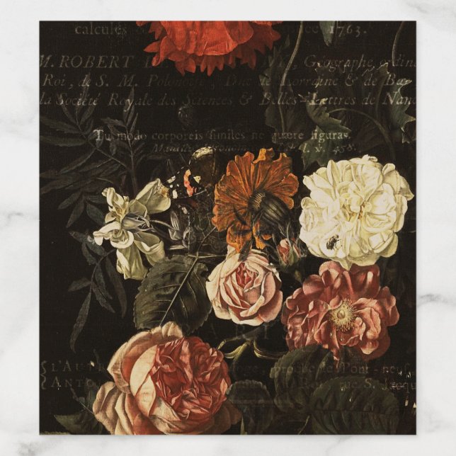 Elegant Vintage Floral Envelope Liner (Design)