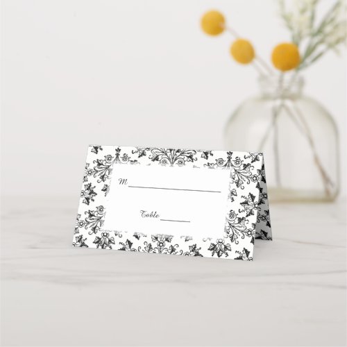 Elegant Vintage Floral Etching Place Cards