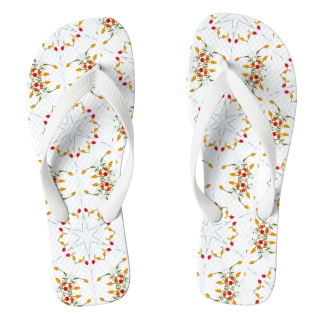 Elegant Vintage Floral Flip Flops (Footbed)