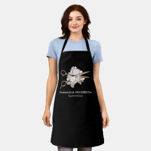 Elegant Vintage Floral Hairstylist Apron
