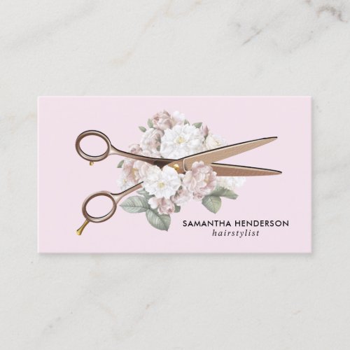 Elegant Vintage Floral Hairstylist Business Card