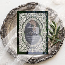 Elegant Vintage Floral Lace Frame Photo Wedding