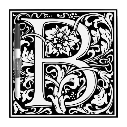 Elegant Vintage Floral Letter B Monogram Dry Erase Board