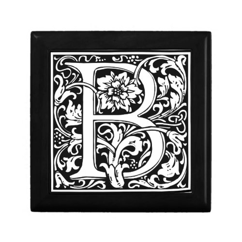 Elegant Vintage Floral Letter B Monogram Gift Box