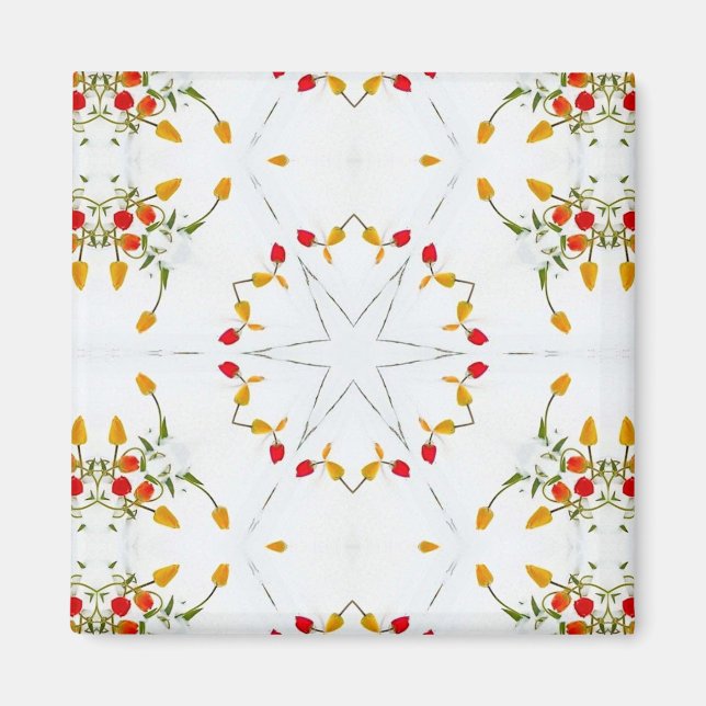 Elegant Vintage Floral Magnet (Front)