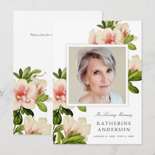 Elegant Vintage Floral Memorial Photo Announcement