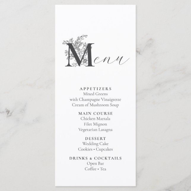 Elegant Vintage Floral Menu (Front)