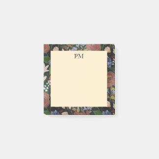 Elegant Vintage Floral Monogram Post-it Notes