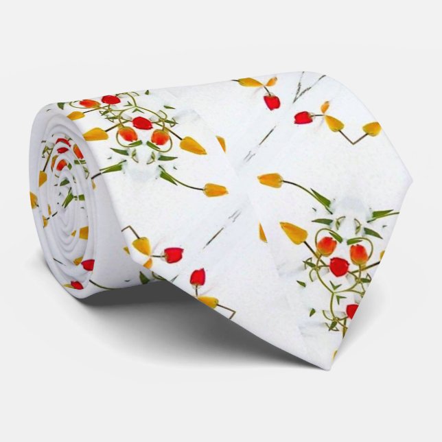 Elegant Vintage Floral Neck Tie (Rolled)